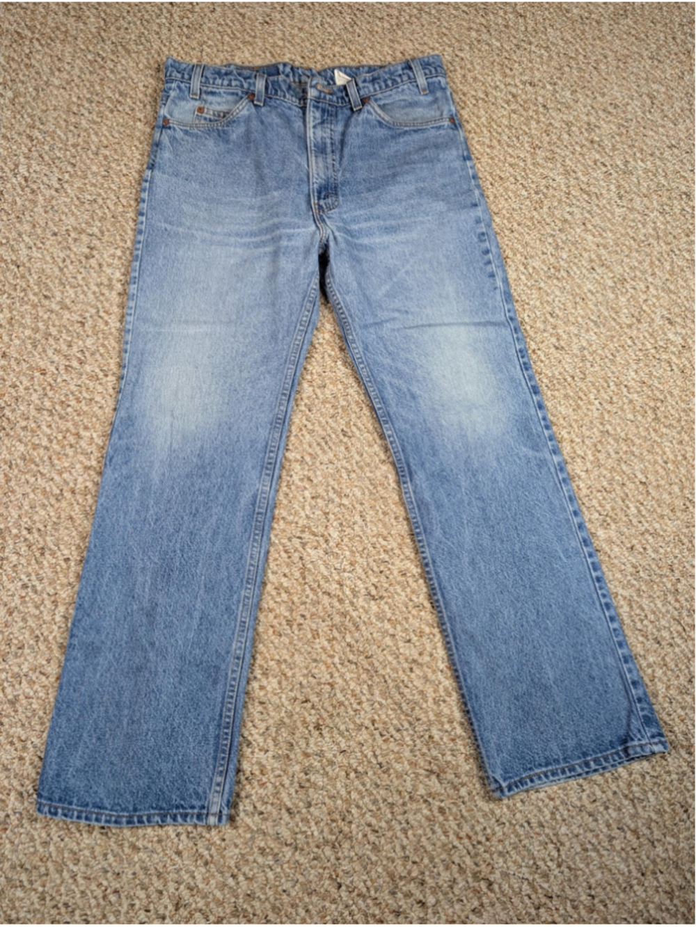 Vintage Levi’s 517 Orange Tab Jeans 38x31, Made in USA Talon 42 Faded Bootcut
